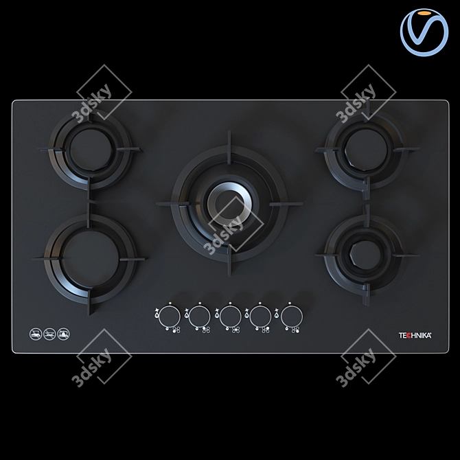 Technika Pro Gas Cooktop 3D model image 1