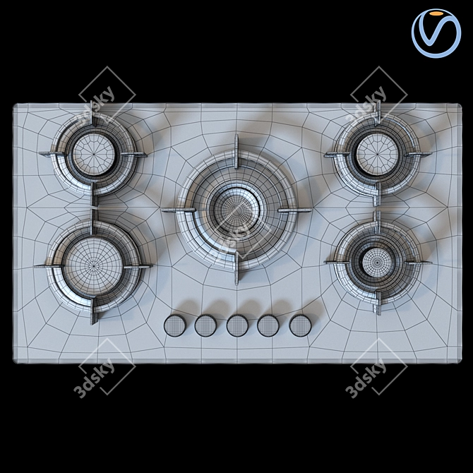 Technika Pro Gas Cooktop 3D model image 2