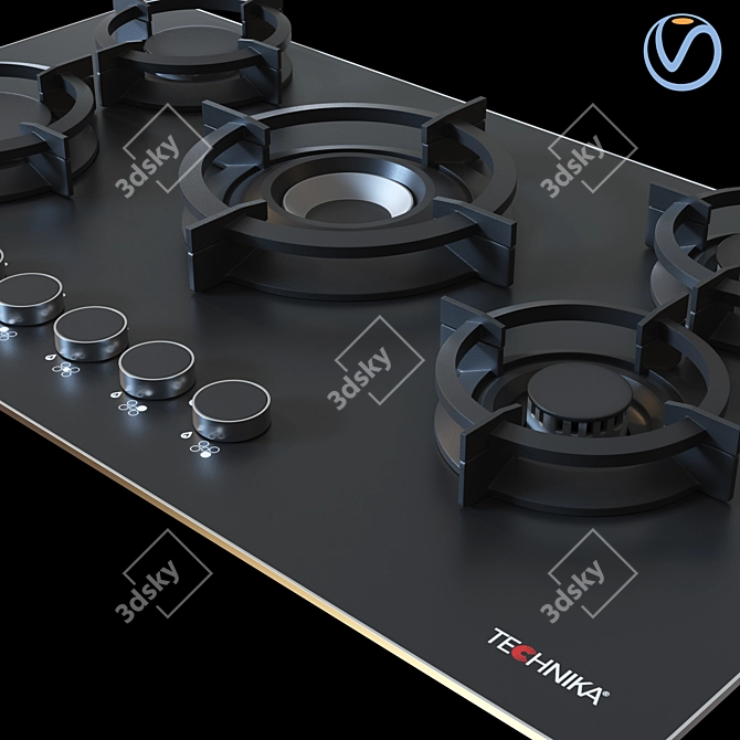 Technika Pro Gas Cooktop 3D model image 3