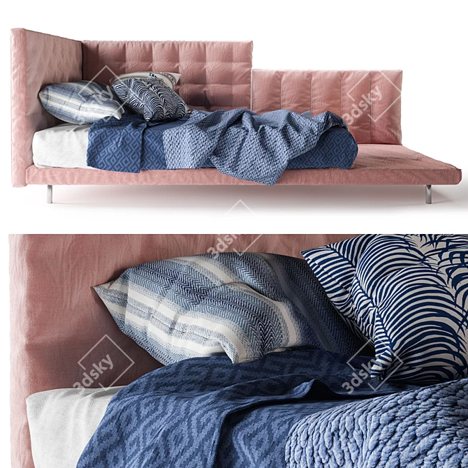 Pink Bed: Bonaldo Alvar - Versatile Design by Giuseppe Vigano 3D model image 1