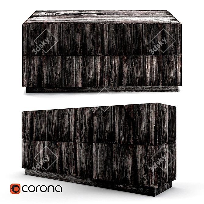 Modern Barlas Media Console 3D model image 1