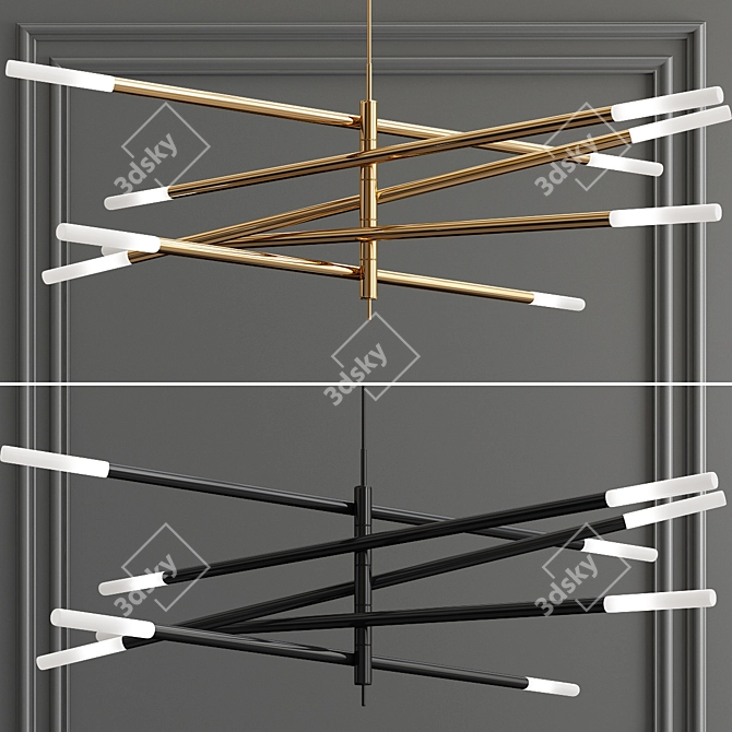 Rousseau LED Chandelier: Artistic Illumination 3D model image 1