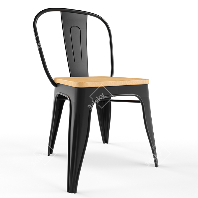 Modern Metal Tolix Chair 3D model image 1