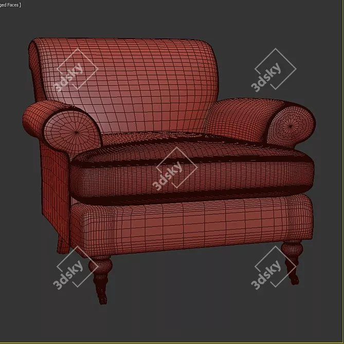 Elevate Your Comfort: Ridgeed Armchair 3D model image 3