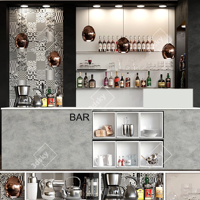 Stylish Pub Clubhouse: 3D Bar Design Project 3D model image 1