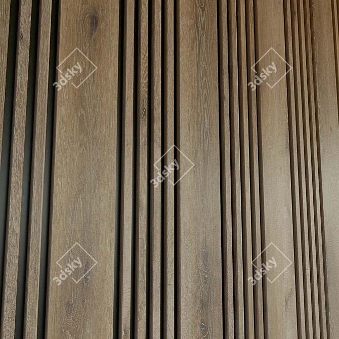 3D Wooden Wall Panel 3D model image 3
