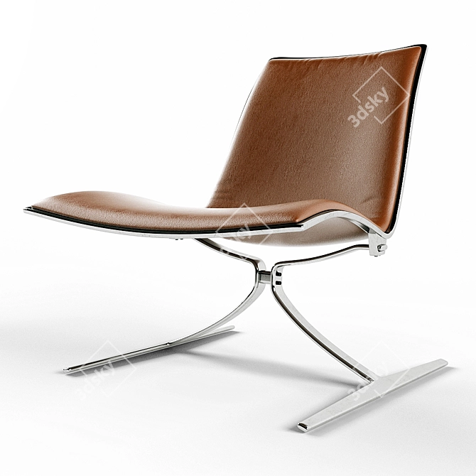 Elegant FK710 Chair with Comfortable Dimensions 3D model image 2