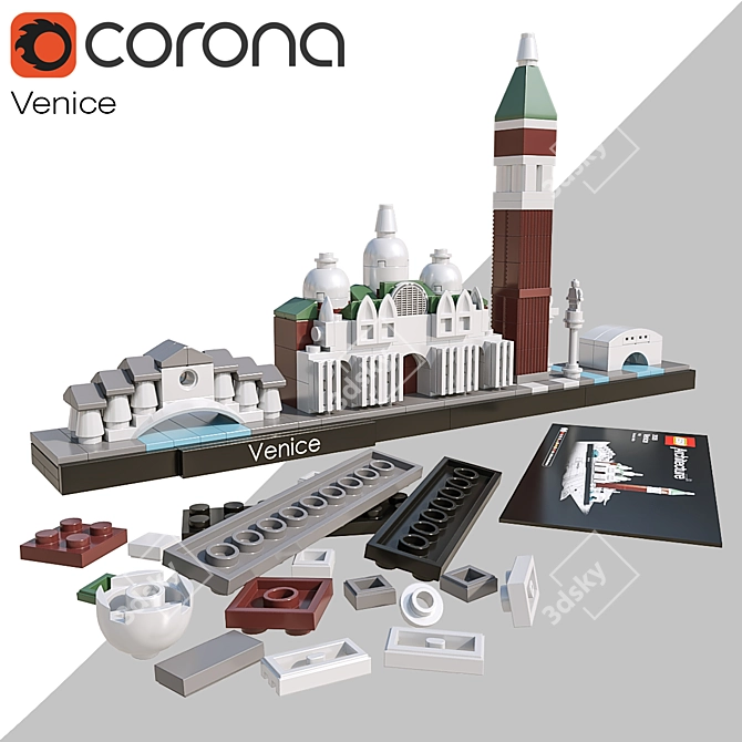 Venice LEGO Architecture Set 3D model image 1