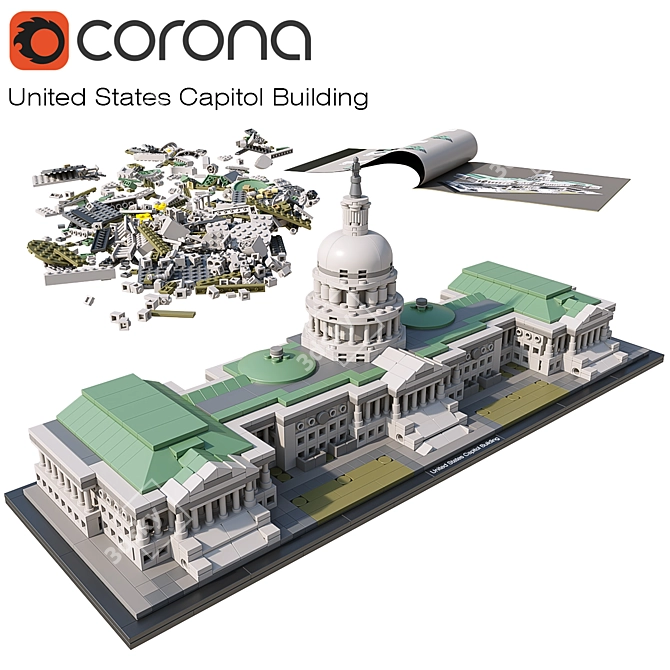 LEGO United States Capitol Building - Architectural Masterpiece 3D model image 1