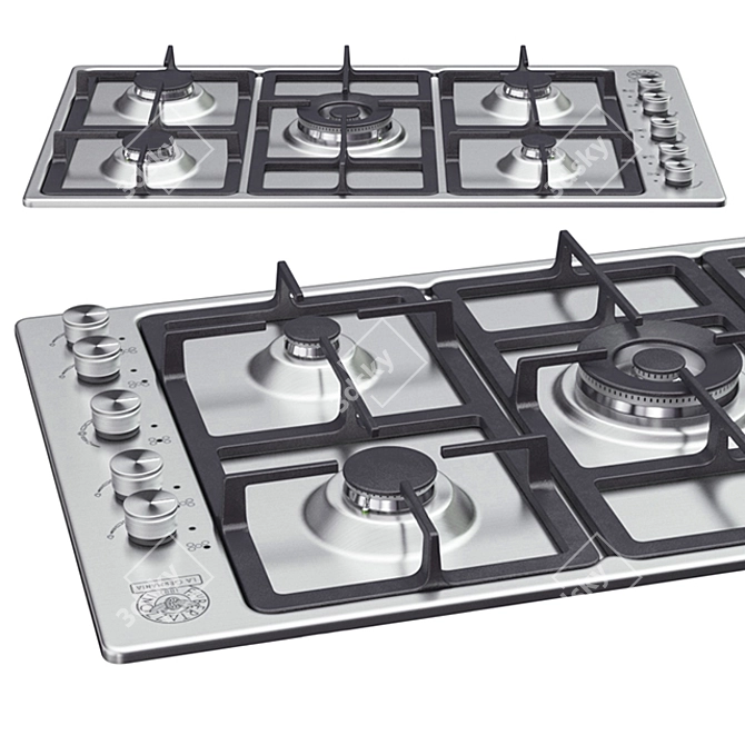 Bertazzoni La Germania 5-Burners Gas Hob: Sleek Design & Superior Performance 3D model image 1