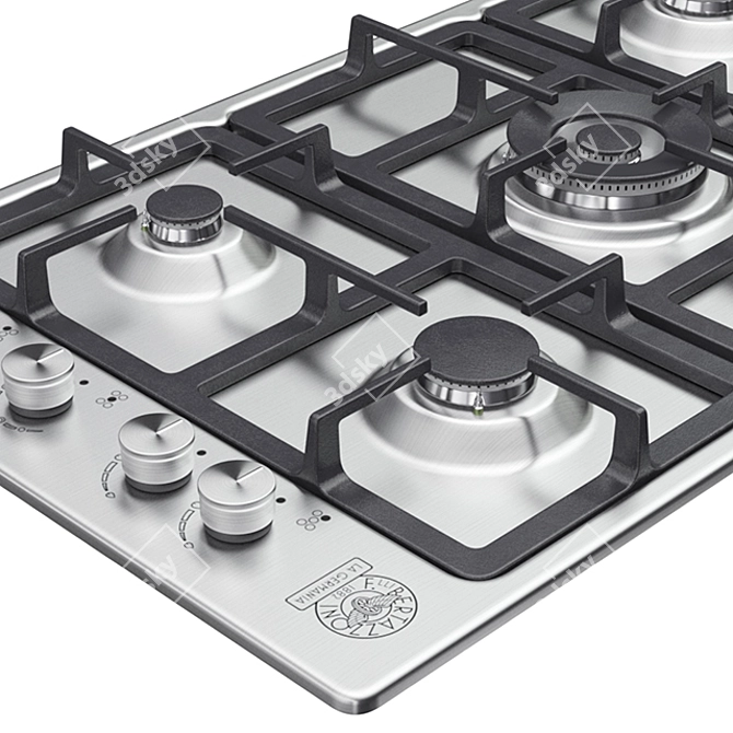 Bertazzoni La Germania 5-Burners Gas Hob: Sleek Design & Superior Performance 3D model image 2