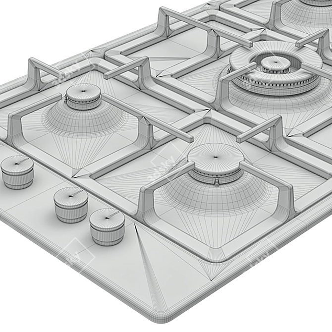 Bertazzoni La Germania 5-Burners Gas Hob: Sleek Design & Superior Performance 3D model image 3