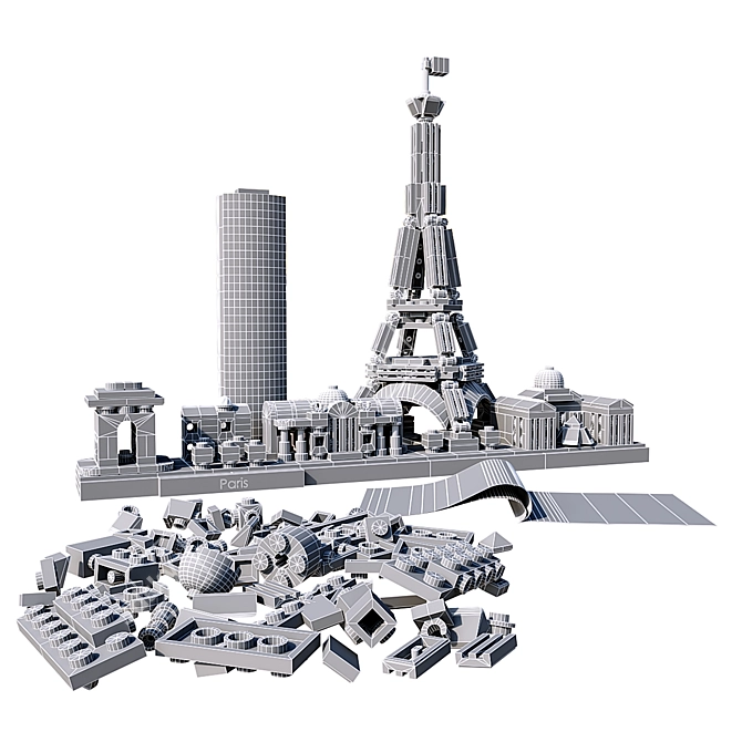 Eiffel Tower LEGO Building Set 3D model image 3