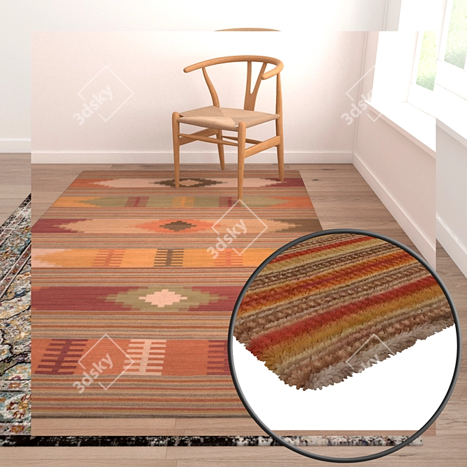 Luxury Textured Carpet Set 3D model image 2