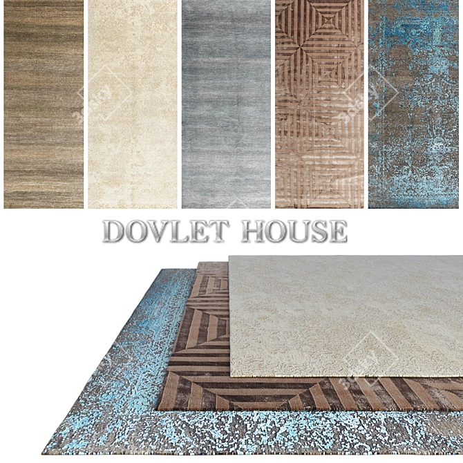 5-Piece DOVLET HOUSE Carpets Set (Part 408) 3D model image 1