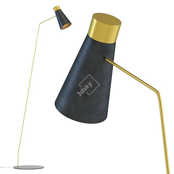 Richmond Black Floor Lamp 3D model image 1