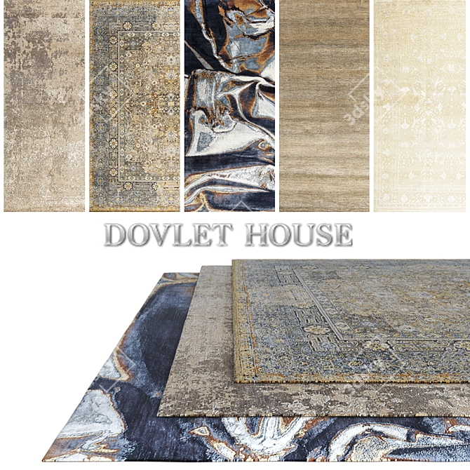 Luxury Carpets Set: DOVLET HOUSE 5pcs (Part 410) 3D model image 1