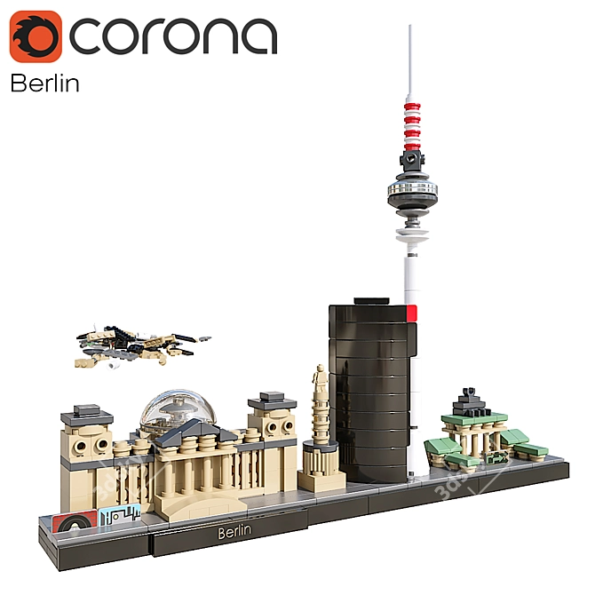 Authentic LEGO Berlin Building Model 3D model image 1