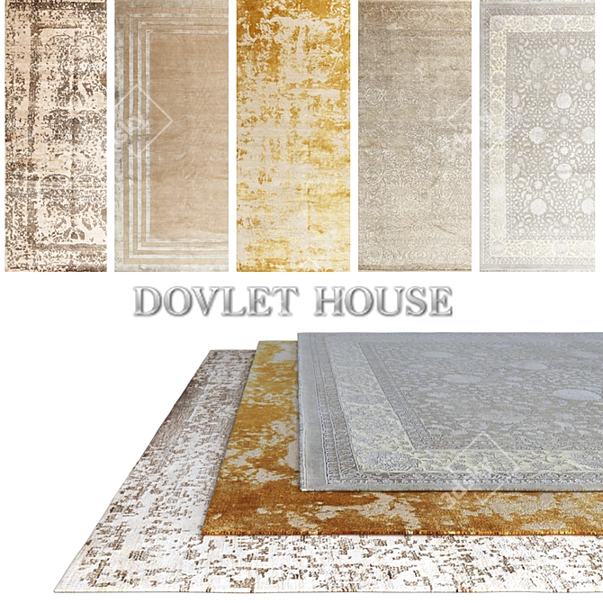 Luxurious DOVLET HOUSE Carpets - Set of 5 (Part 411) 3D model image 1