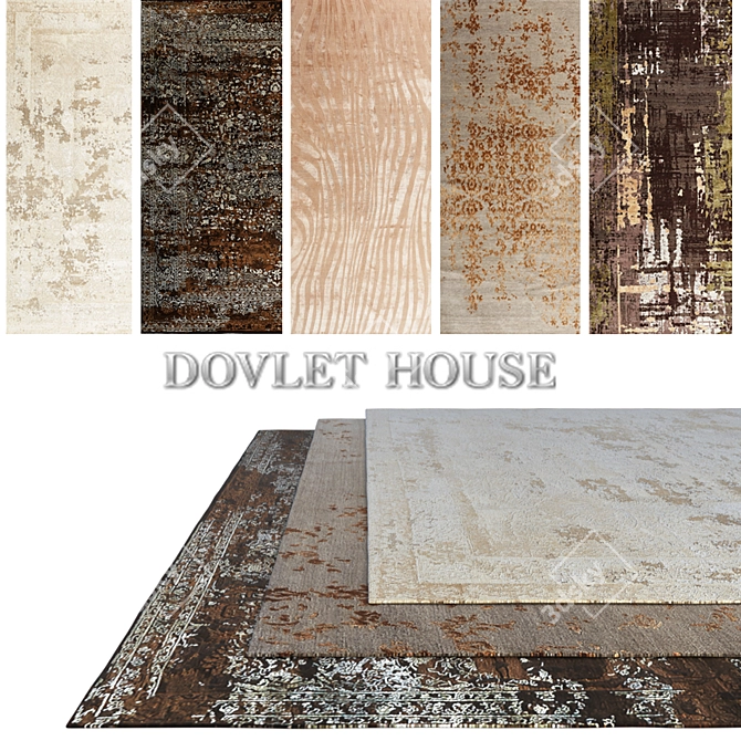 Luxurious Carpets Collection by DOVLET HOUSE (Set of 5) 3D model image 1