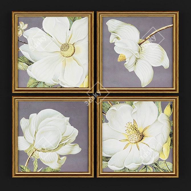 Classic Floral Picture Set 3D model image 1