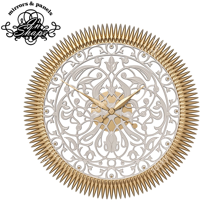 OM In Shape - Flores Gold: Handcrafted Decorative LED Clock 3D model image 1