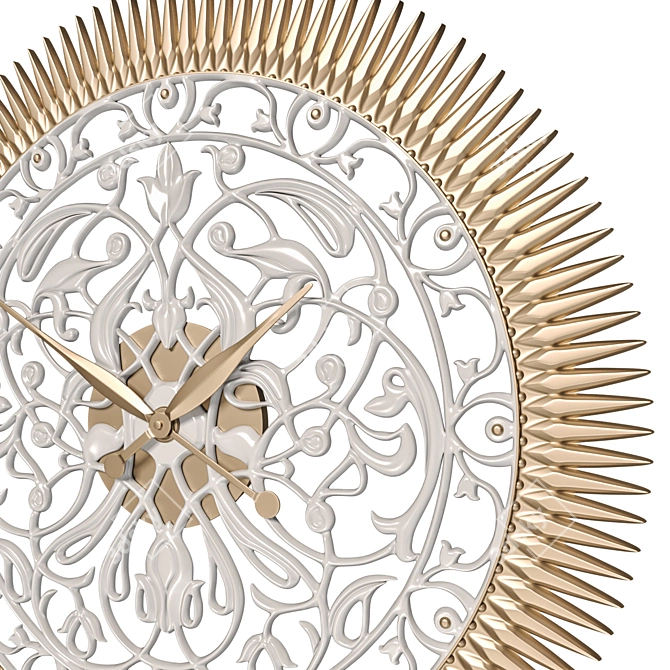 OM In Shape - Flores Gold: Handcrafted Decorative LED Clock 3D model image 2