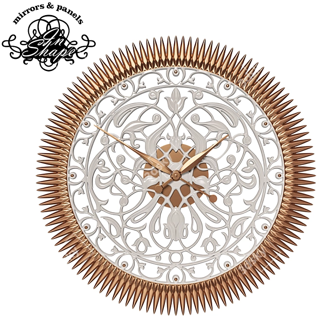 OM In Shape - Flores Bronze: Handcrafted Decorative LED Clock with Remote Control (75-150 cm Diameter) 3D model image 1
