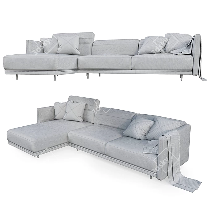 Luxury Italian Arlott High Sofa 3D model image 3