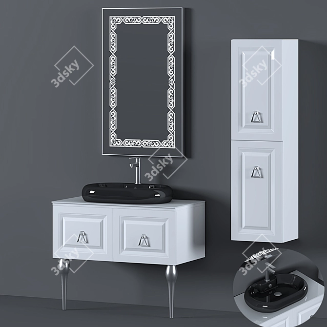 Modern Bathroom Furniture Set 3D model image 1