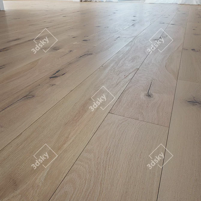 Elegant Madeira Oak Flooring 3D model image 1