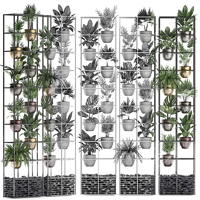 Vertical Garden: Exotic Houseplant Collection 3D model image 3