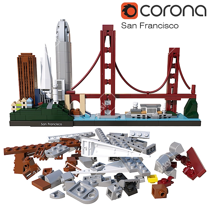 San Francisco LEGO Architecture Set 3D model image 1