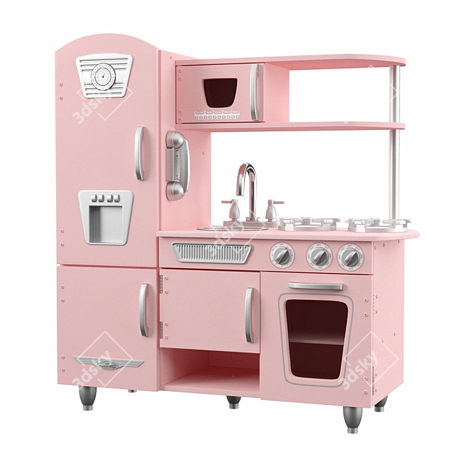 Retro Dream Kitchen Playset 3D model image 1