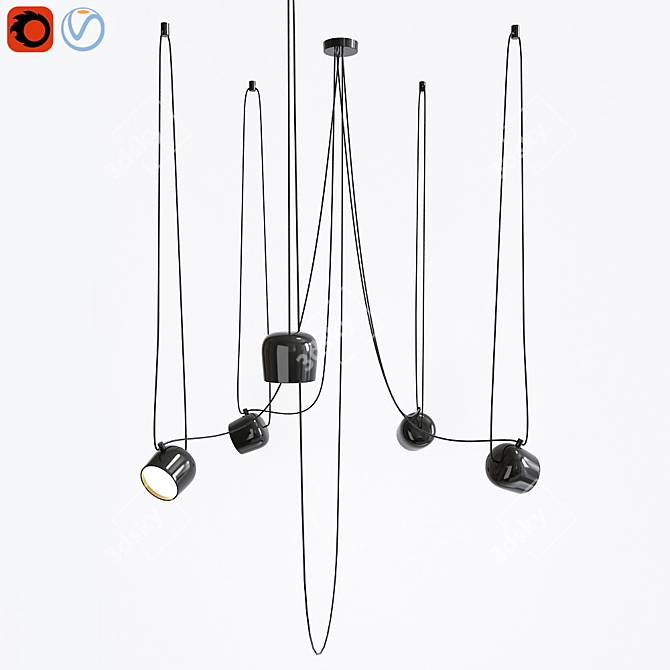 Adjustable Aim Pendant Lighting 3D model image 2