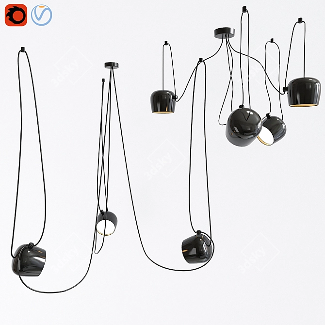 Adjustable Aim Pendant Lighting 3D model image 3