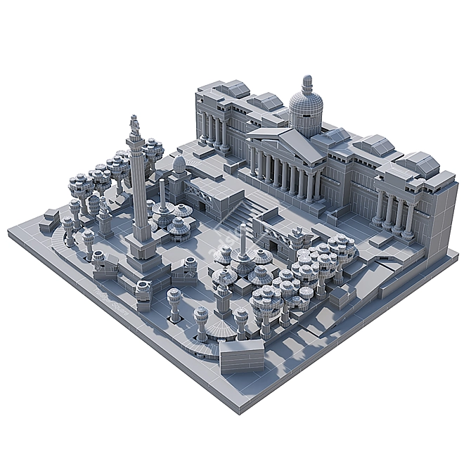 Lively Landmark: LEGO Trafalgar Square 3D model image 3