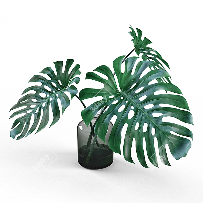 Monstera Vase: Modern Design Planter 3D model image 2