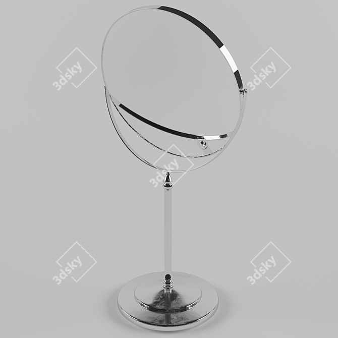 Title: Dual-Sided Metal Cosmetic Mirror 3D model image 1