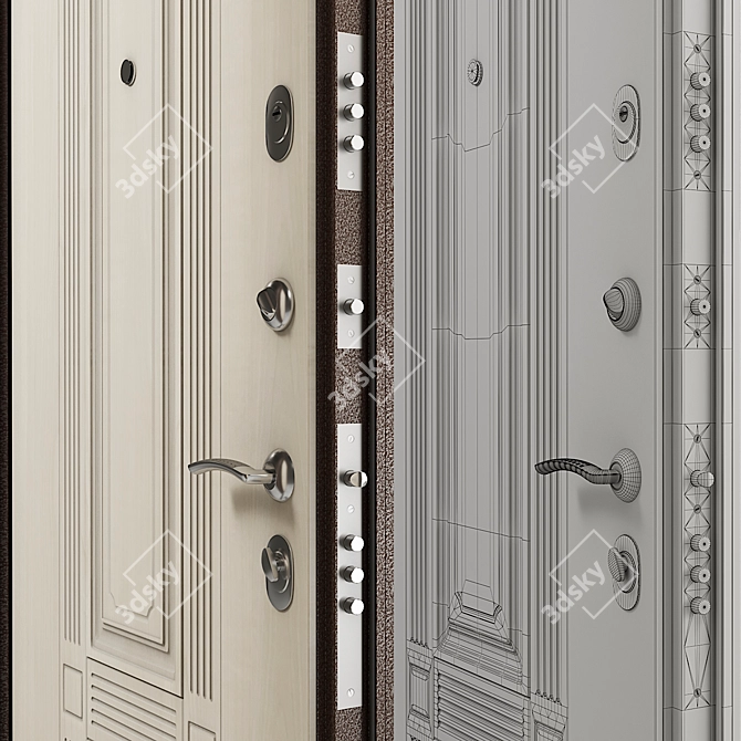 Delta-100 D11: Reliable Entrance Door (100x210cm) 3D model image 2