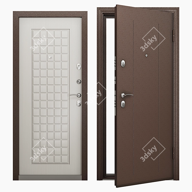 Delta-100 Series: Reliable Entrance Door 3D model image 1