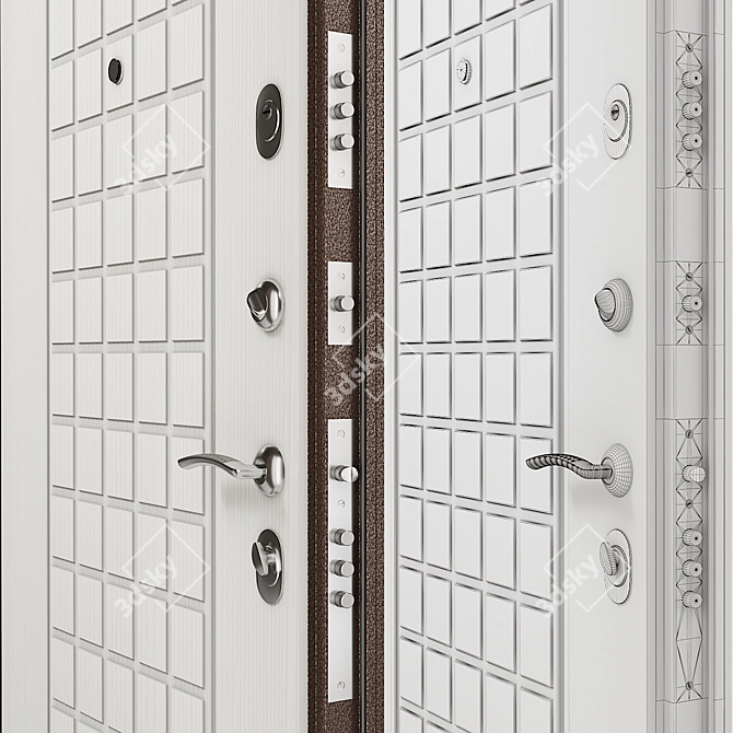 Delta-100 Series: Reliable Entrance Door 3D model image 2