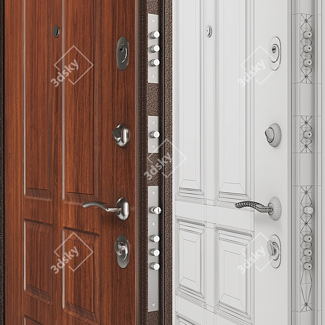 Delta-100 Entrance Door: Reliable, Quality Materials 3D model image 2