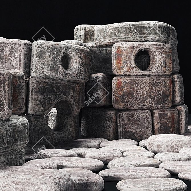 Ancient Stone Dolmen: High-Quality 3D Model 3D model image 1