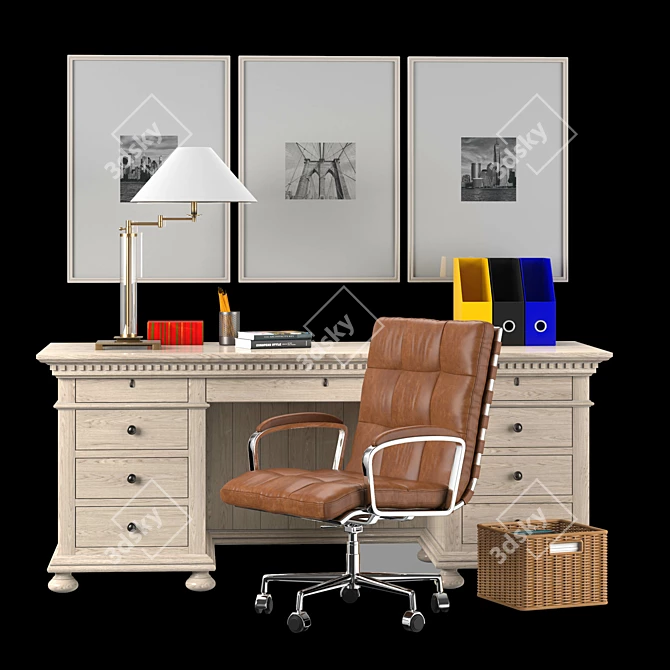 Modern Office Furniture Set 3D model image 1