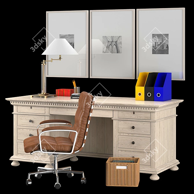 Modern Office Furniture Set 3D model image 2