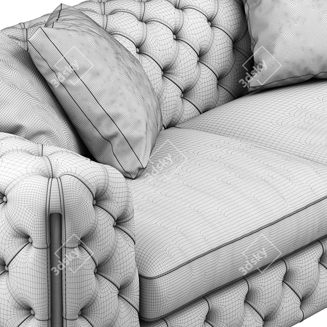 Elegant Moore Quilted Sofa 3D model image 3