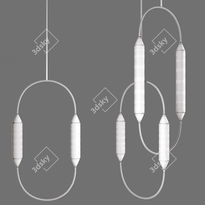 Elegant Cirque Pendant Light 3D model image 3