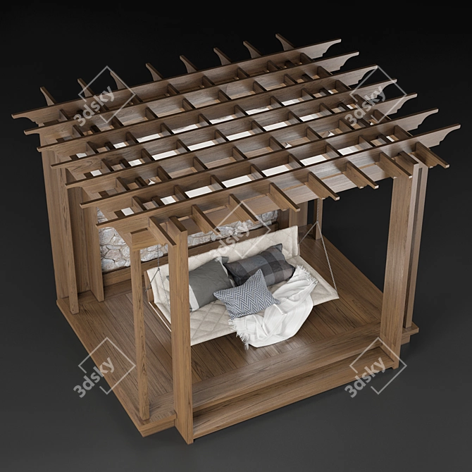 Modern Pergola Design Kit 3D model image 3
