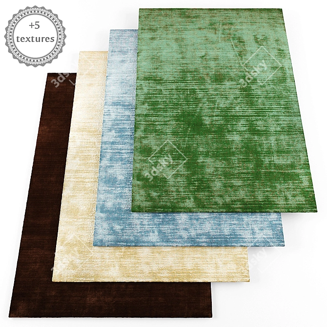 Monochrome Rugs Collection with Bonus Textures 3D model image 1